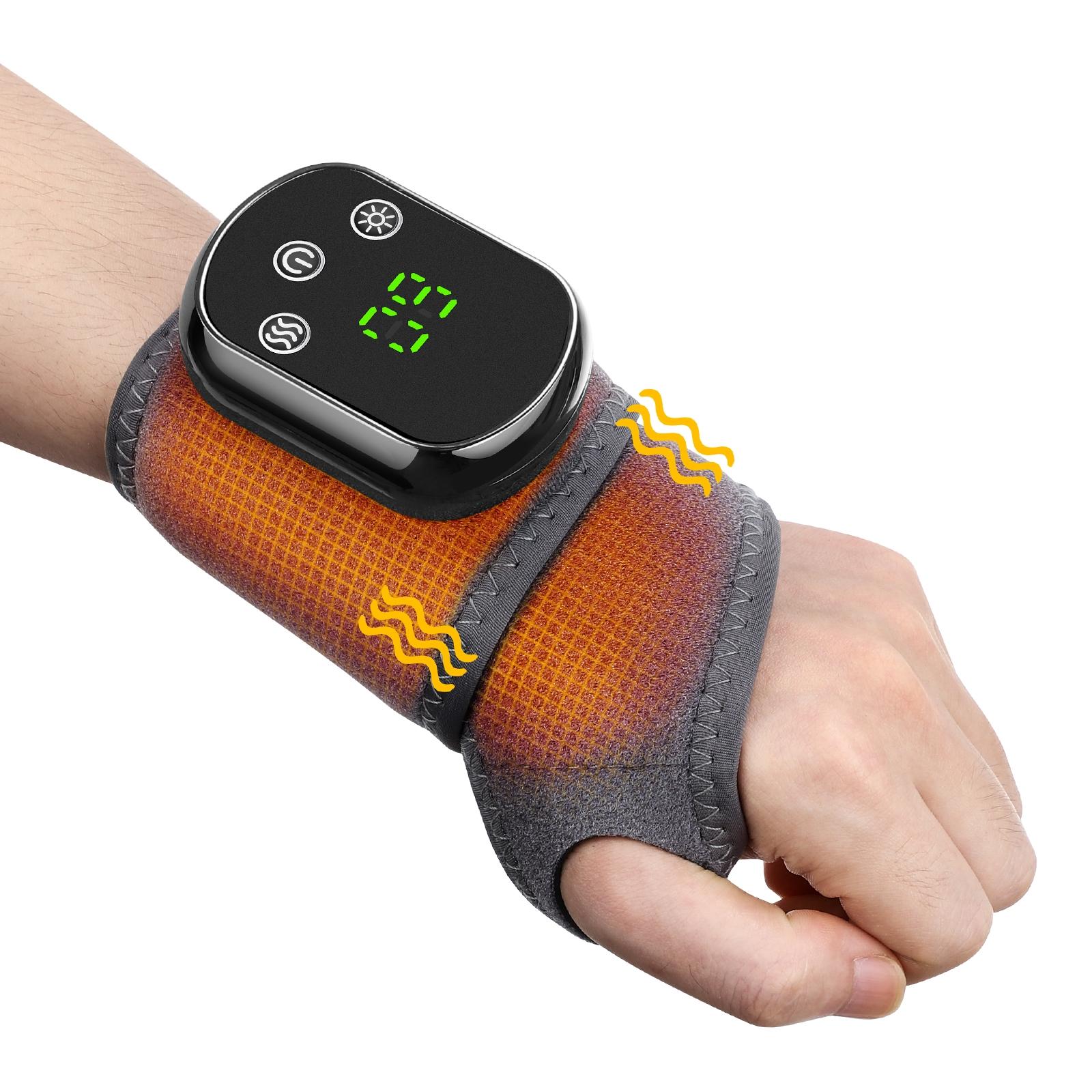 Heated Wrist Wrap 5 Heat Settings & 3 Vibration Modes, Wrist Massager for Left/right Hand Use for Carpal Tunnel, USB Rechargeable Massagers Heated Wrist Wrap 5 Heat Settings & 3 Vibration Modes, Wrist Massager for Left/right Hand Use for Carpal Tunnel, USB Rechargeable Massagers