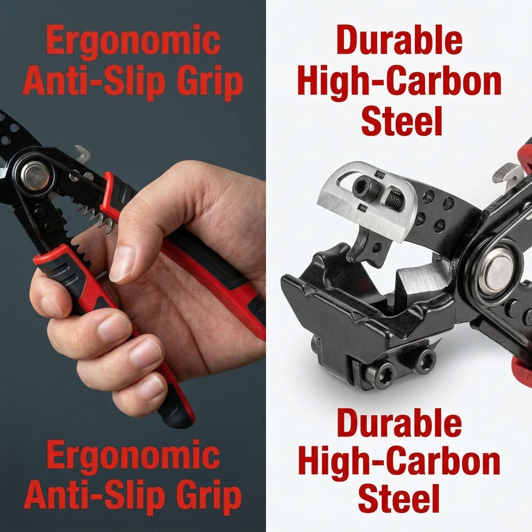 Multifunctional Wire Stripper Tool, Professional Cable Stripping, Cutting, Crimping & Bending Pliers, Versatile Electrician Tool