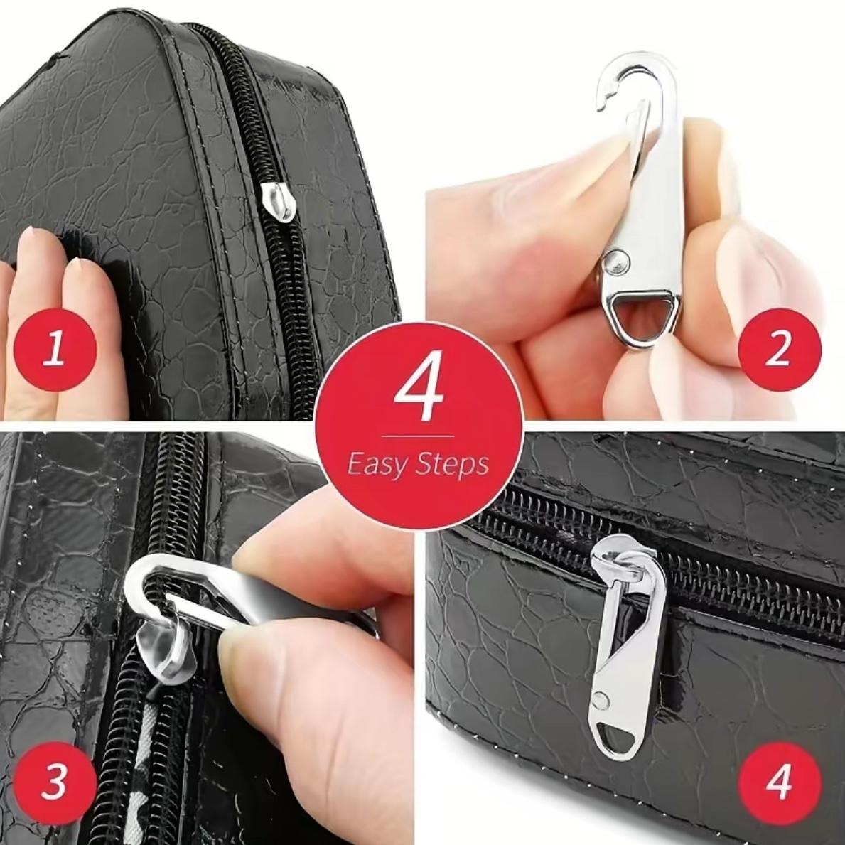 Zipper Pull Replacement,4 Counts Detachable Zipper Head, Reusable Versatile Zipper Pull for Travel Bags,Clothing,Backpacks,Boots,Wallets