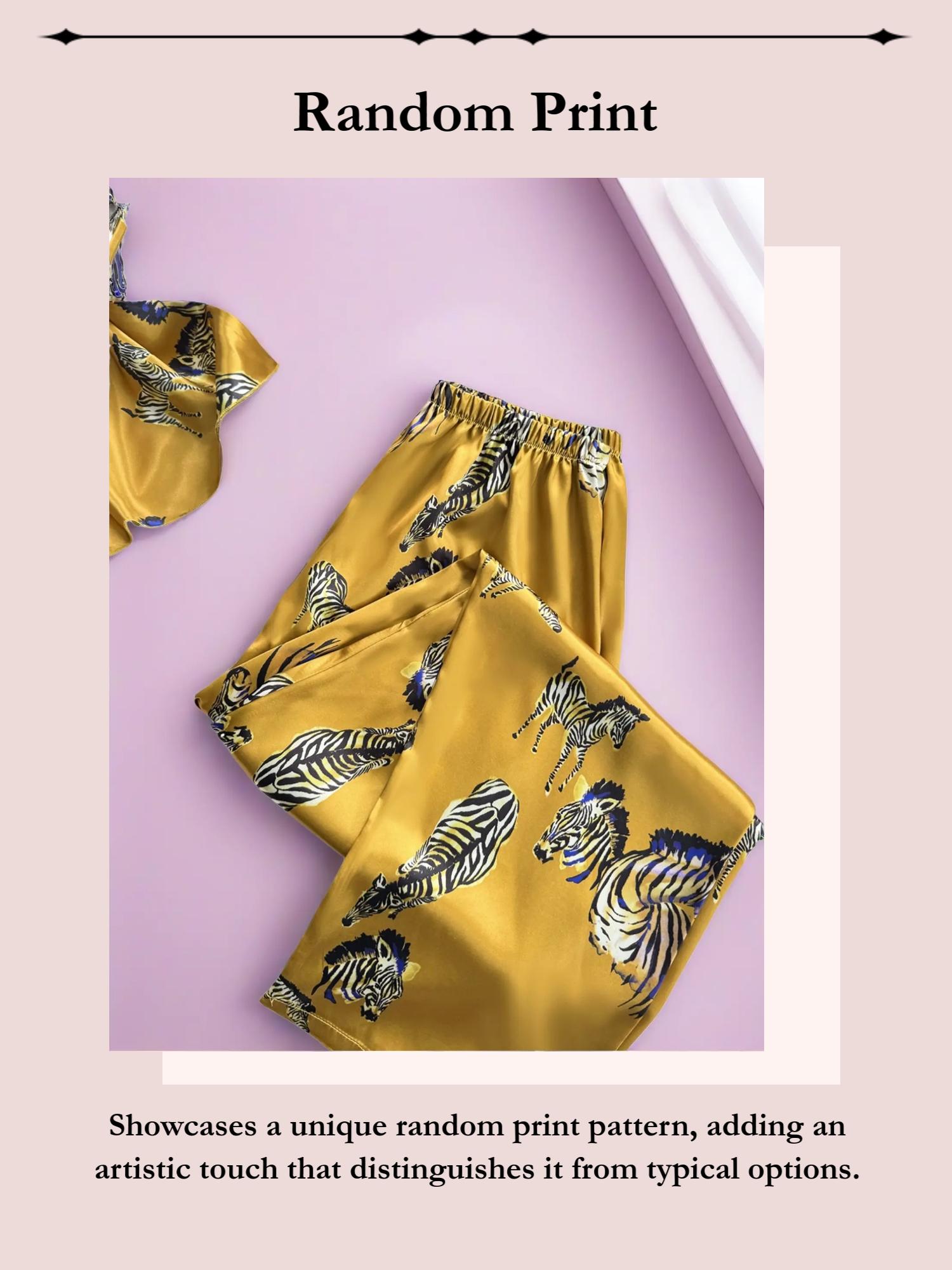 Stylish Vintage Print Camisole Pajama Set for Women, Casual Two-Piece Homewear, Adjustable Straps, Fitted for All Seasons Lingerie Sets