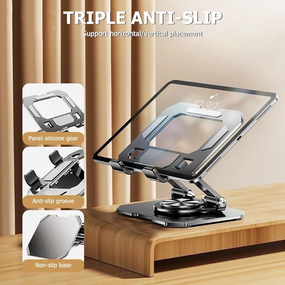 360 Degree Metal Desktop Stand, Laptop Stand, Computer Stand, Foldable and Adjustable Ergonomic Design, Durable Aluminum Alloy Structure, Ideal for Office Use