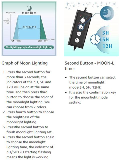 Hygger HG018 Clip On Full Spectrum Aquarium LED Light Day-Night Dual Timer Sunrise-Dusk-Moon Fish Tank Light Adjustable Timer 9 Colors for Planted Tank
