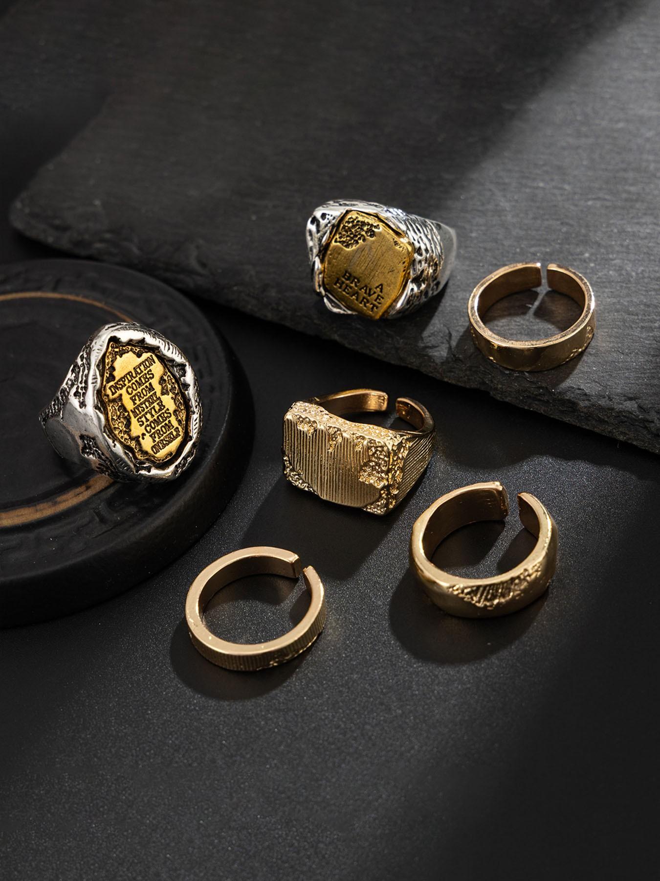 Fashion Asymmetric Metal Ring for Men, Hip Hop Unique Vintage Punk Jewelry, Luxurious Fashion Accessory, Ideal for Daily Wear and Special Occasions