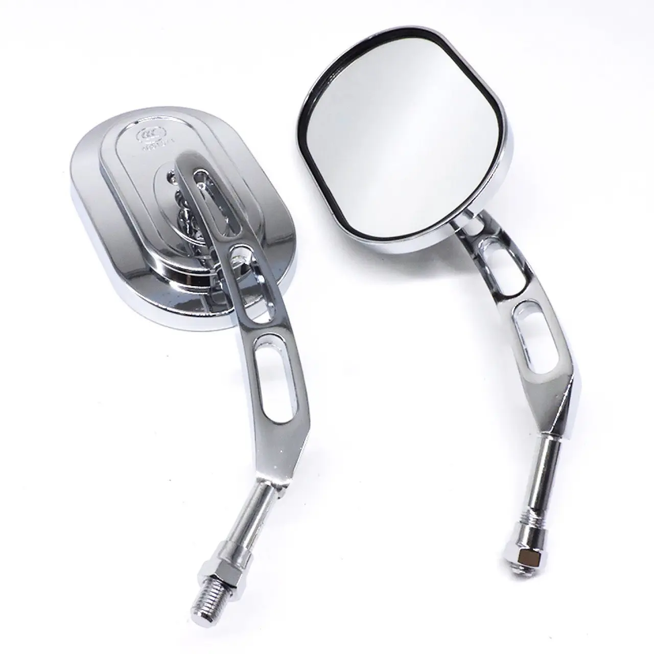 2pcs Electroplated Motorcycle Rearview Mirrors, 10mm Universal Side Mirrors, Suitable for Cruiser, Cafe Racer, Vintage, Travel Bikes
