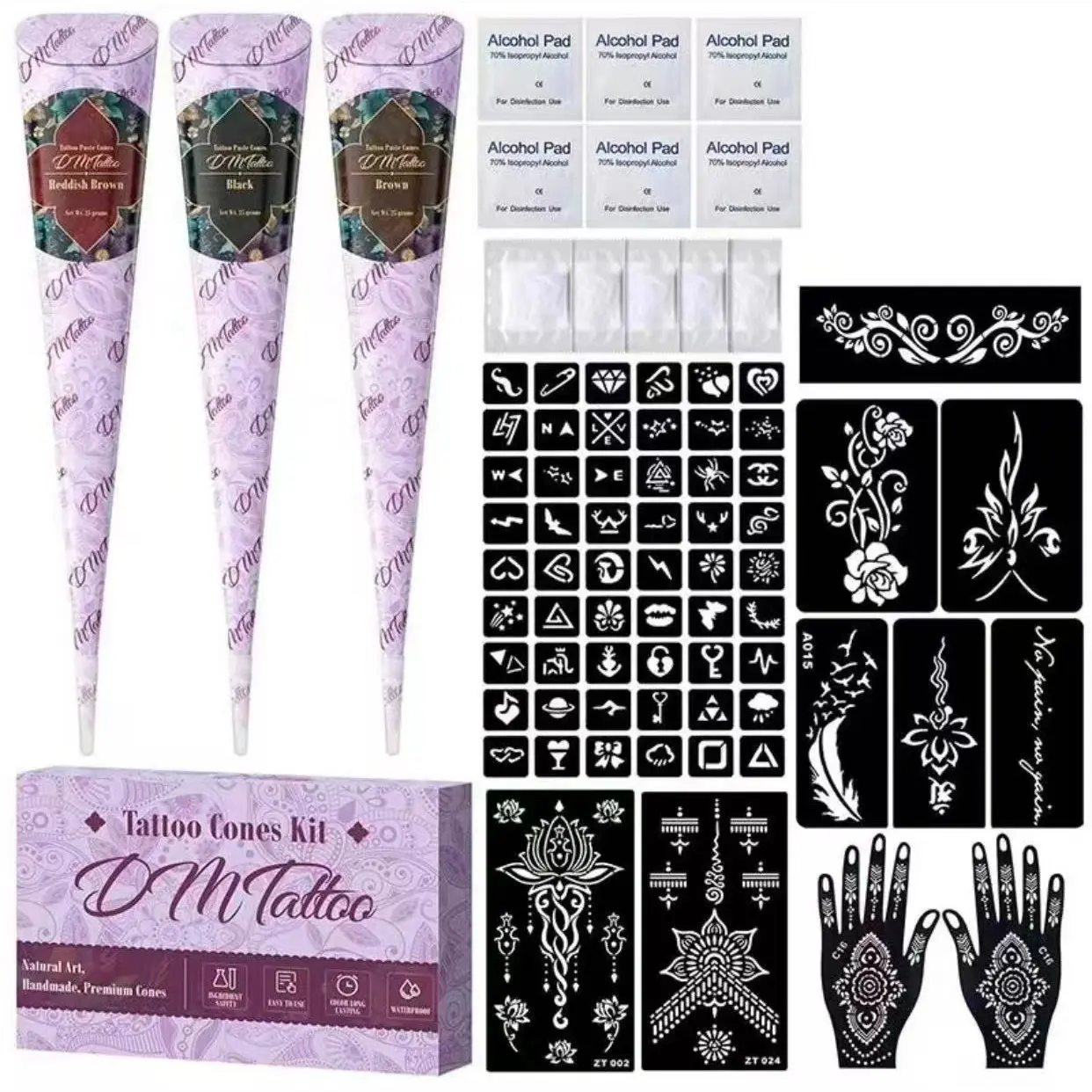 Hand-Painted Temporary Tattoo Paste Set, Plant-Based, Waterproof Body Paint & Body Makeup, Ephemeral Tattoos