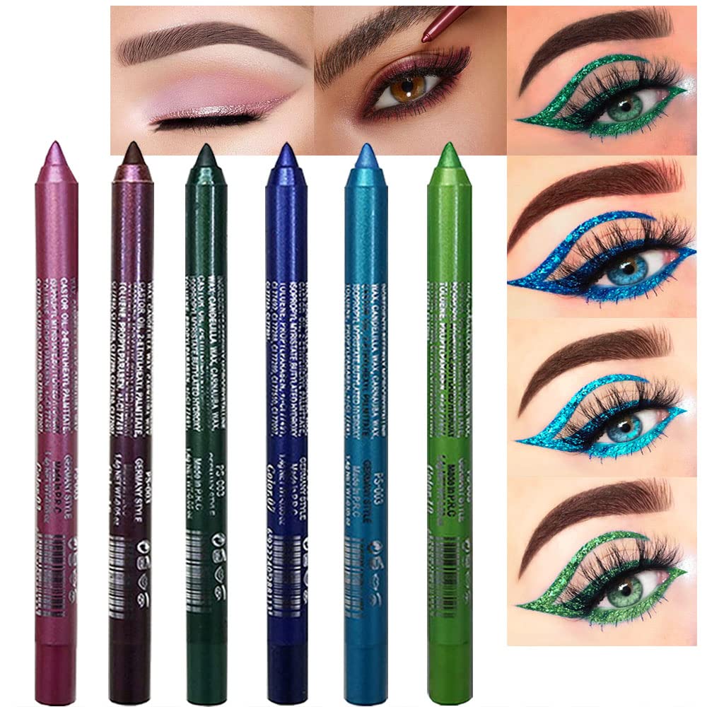 12 Color Eyeliner Shades Pen, High Color Pearl Gloss Finish, Smoked Punk Gothic Eyeliner Pen, Back To School，cosmetics，Valentines Gift ，birthday present，Women's gifts woman eye