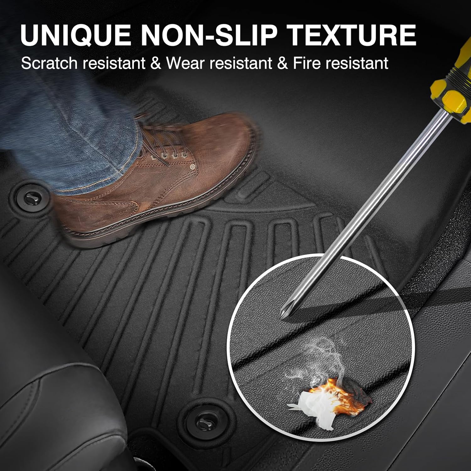 Canvcle Custom Fit Floor Mats for Toyota CHR C-HR 2018-2023 All Weather TPE Protect Carpet 3D Precision Laser Scanning Premium Material Easy Install