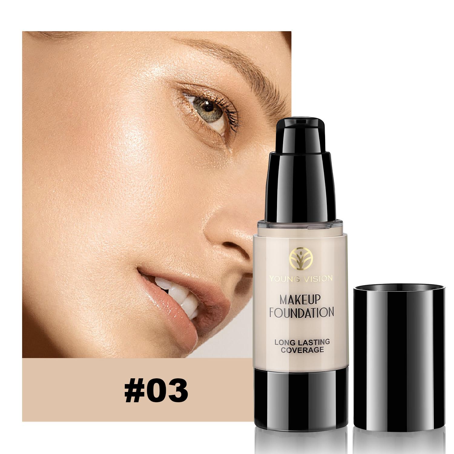 YOUNG VISION High Coverage Moisturizing Hydrating Liquid Foundation Makeup, Lightweight and Non-Heavy, Flawless Finish, Suitable for All Occasions