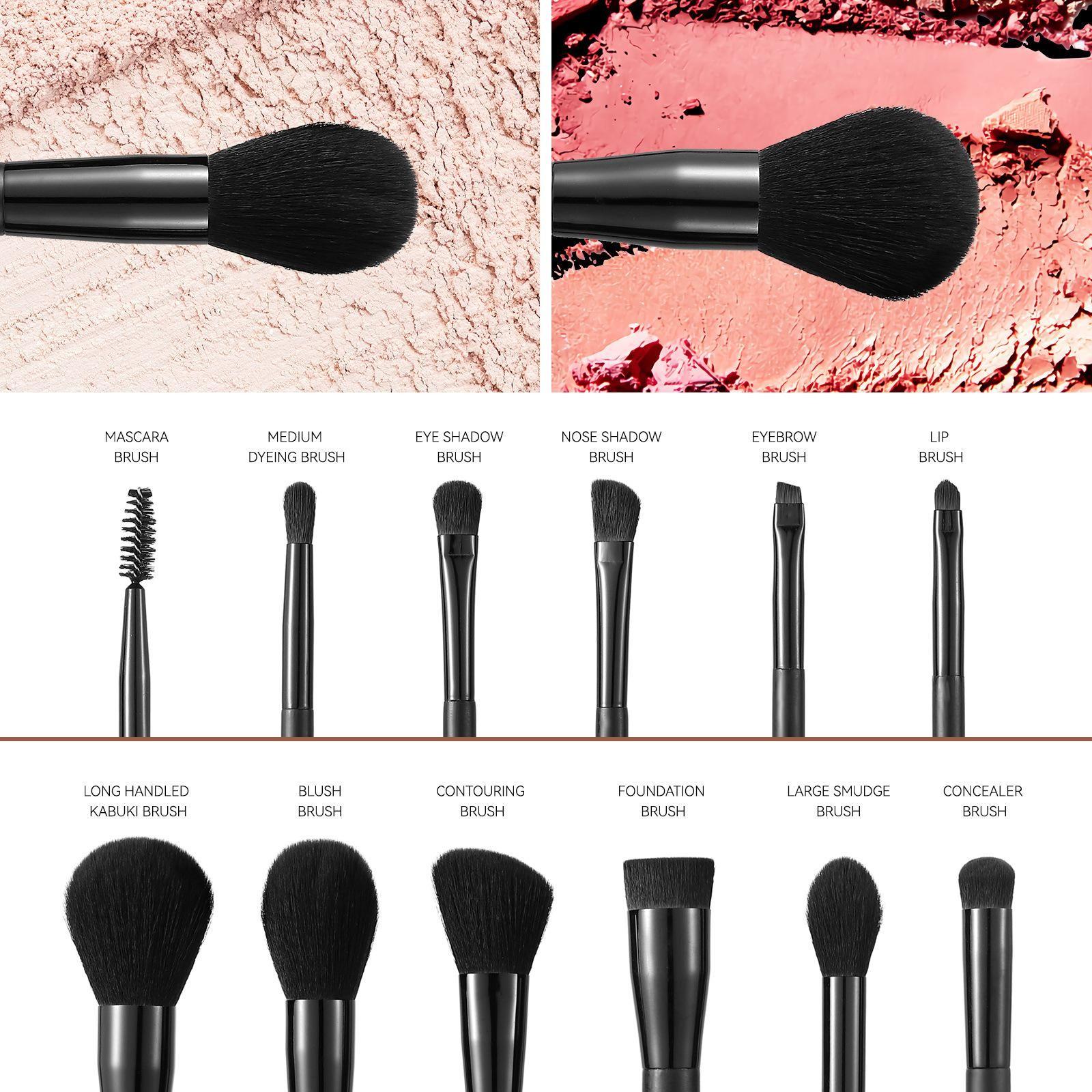 46-Piece Professional Makeup Brush Set, Includes Brushes, Sponges, Hair Bands, Travel and Daily Use, Plastic Frame, Makeup Brush Kit