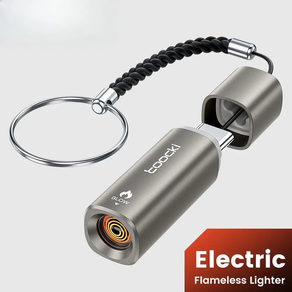 USB-C Powered Mini Tungsten Wire Electric Lighter, Plug-and-Play Flameless Windproof Fast Ignition for Outdoor Camping Hiking Cigarette Lighting