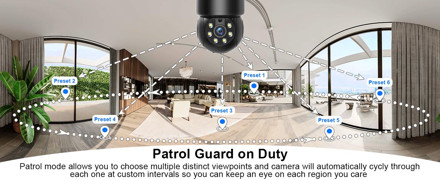 Wireless 360° PTZ Light Bulb Security Camera with 2K Color Night Vision, AI Human Detection, Alexa Compatibility