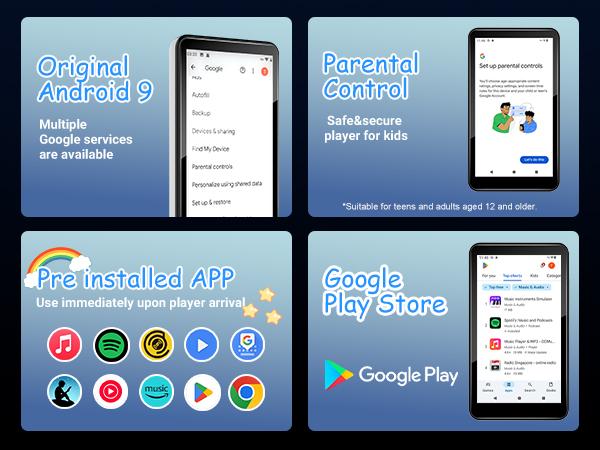 MP3 Player with Bluetooth and WiFi, 144GB Storage & Android OS, 4" Touch Screen, FM Radio, Kids MP3 & MP4 Player with Spotify, Amazon Music, and Google Play Store, DGTenk Portable Media Player MP3 Player with Bluetooth and WiFi, 144GB Storage & Android OS, 4" Touch Screen, FM Radio, Kids MP3 & MP4 Player with Spotify, Amazon Music, and Google Play Store, DGTenk Portable Media Player