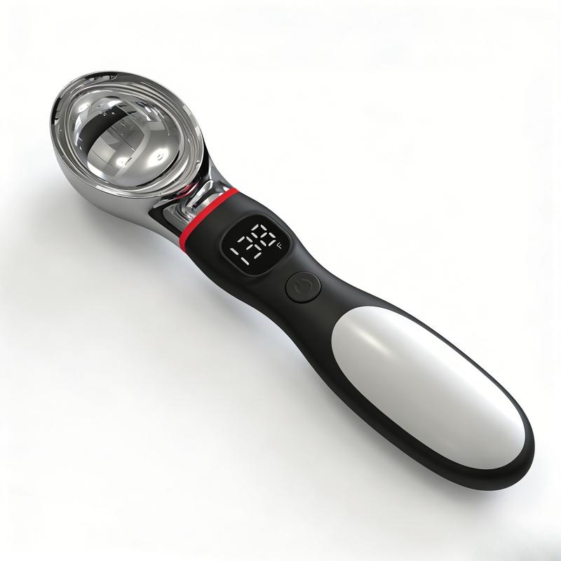 Rechargeable Electric Ice Cream Scoop, 2 Ounces Stainless Steel, LED Display, Ambient Light, Durable Hard Ice Cream Scoop