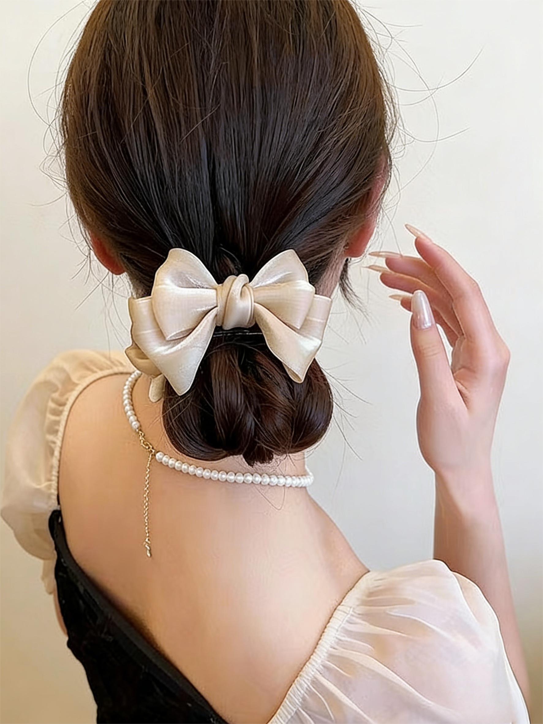 Elegant Large Bow Hair Clip, Multi-Functional Hair Accessory for Ponytails and Buns, Perfect for Daily Use by Women