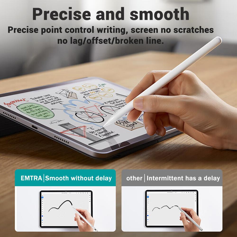 Palm Rejection Stylus Pen for Apple iPad, Compatible with iPad Air M2, Pro 13-in, Pro 12.9-in, 10th Gen, 7th-9th Gen 10.2-in