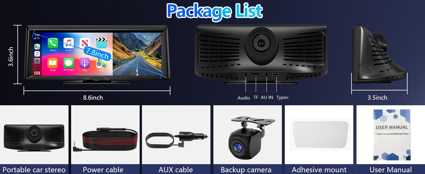 【Hieha】2026 Top-Rated Carplay Dash Cam:Updated 8.14" Portable Touchscreen with Wireless Carplay, Android Auto, 1080P Backup, and 2K Front Camera — Complete GPS Navigation System Carplay for Any Car Carplay Screen Big Screen Carplay 【Hieha】2026 Top-Rated Carplay Dash Cam:Updated 8.14" Portable Touchscreen with Wireless Carplay, Android Auto, 1080P Backup, and 2K Front Camera — Complete GPS Navigation System Carplay for Any Car Carplay Screen Big Screen Carplay