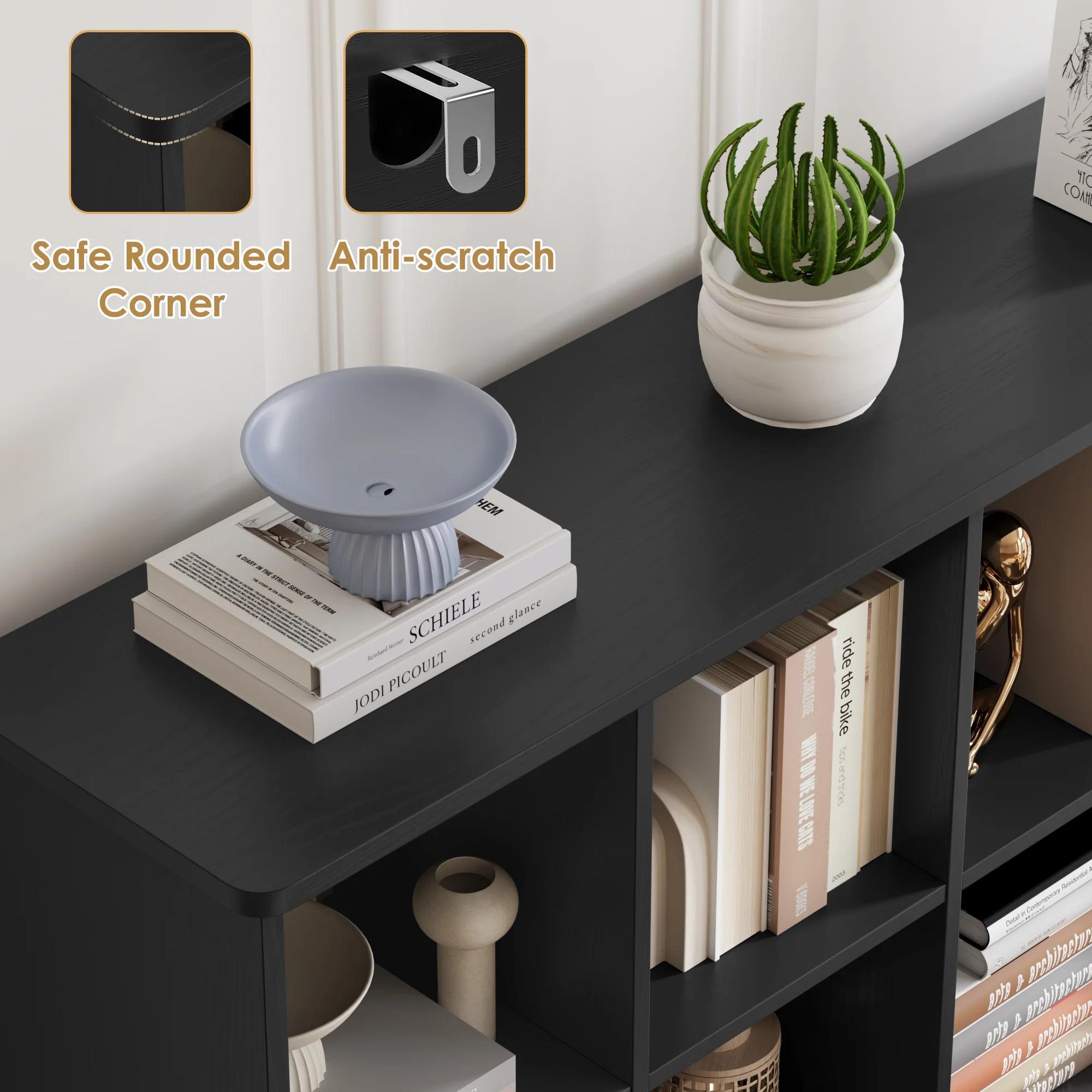 FOTOSOK 47.6" Wide Farmhouse Kids Bookshelf with Storage, Kids Book Shelf for Home Office, Double Wide Bookcase with 4 Doors FOTOSOK 47.6" Wide Farmhouse Kids Bookshelf with Storage, Kids Book Shelf for Home Office, Double Wide Bookcase with 4 Doors