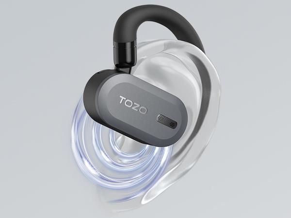TOZO Open Buds Lightweight True Open Ear Wireless Earbuds with Multi-Angle Adjustment Audio Earphones sport earbuds Headphones Electronic Headset wireless earphone app control open-ear headphone Black headphones bluetooth noisecancellingheadphones