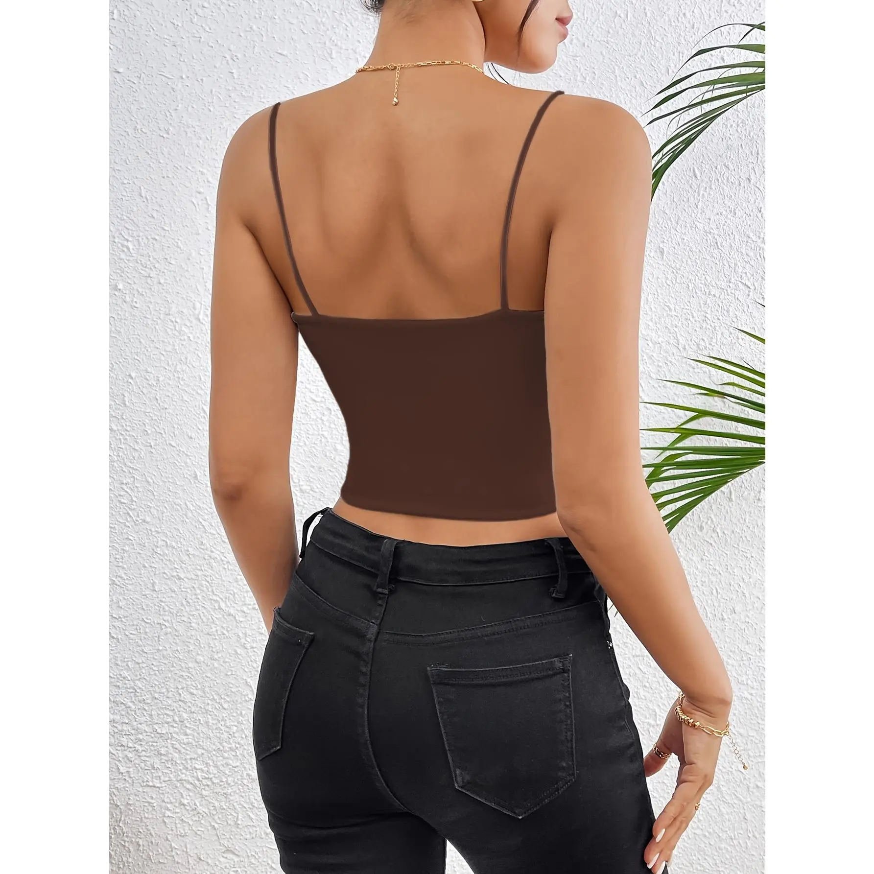 Sleek & Sexy Off-Shoulder Cami Top for Women - Solid Color, Backless Design, Stretchy Fabric, Perfect for Casual or Stylish Outfits, Casual Wear Cami | Sleek Tank Design | Cami Cami