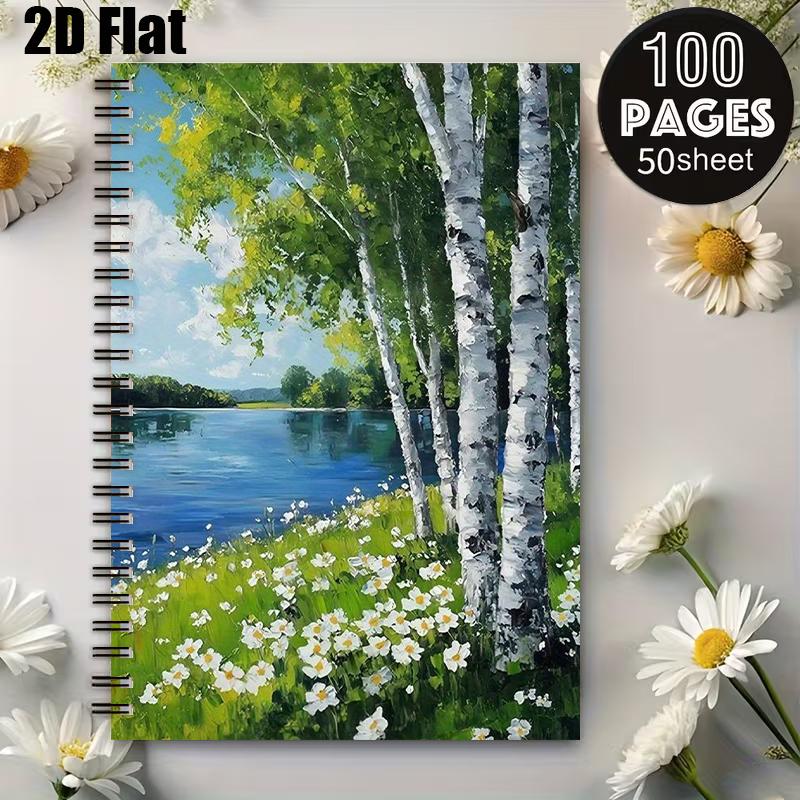 1pc Spiral Coil Notebook 5.7x8.26 Inch, Premium Lined Pages, Durable Binding, Perfect for Camping Journal, Travel Diary, Outdoor Adventure Log, Nature Exploration Notes, Ideal Gift for Hikers, Campers on Thanksgiving, Christmas, Birthdays [2D] Fl