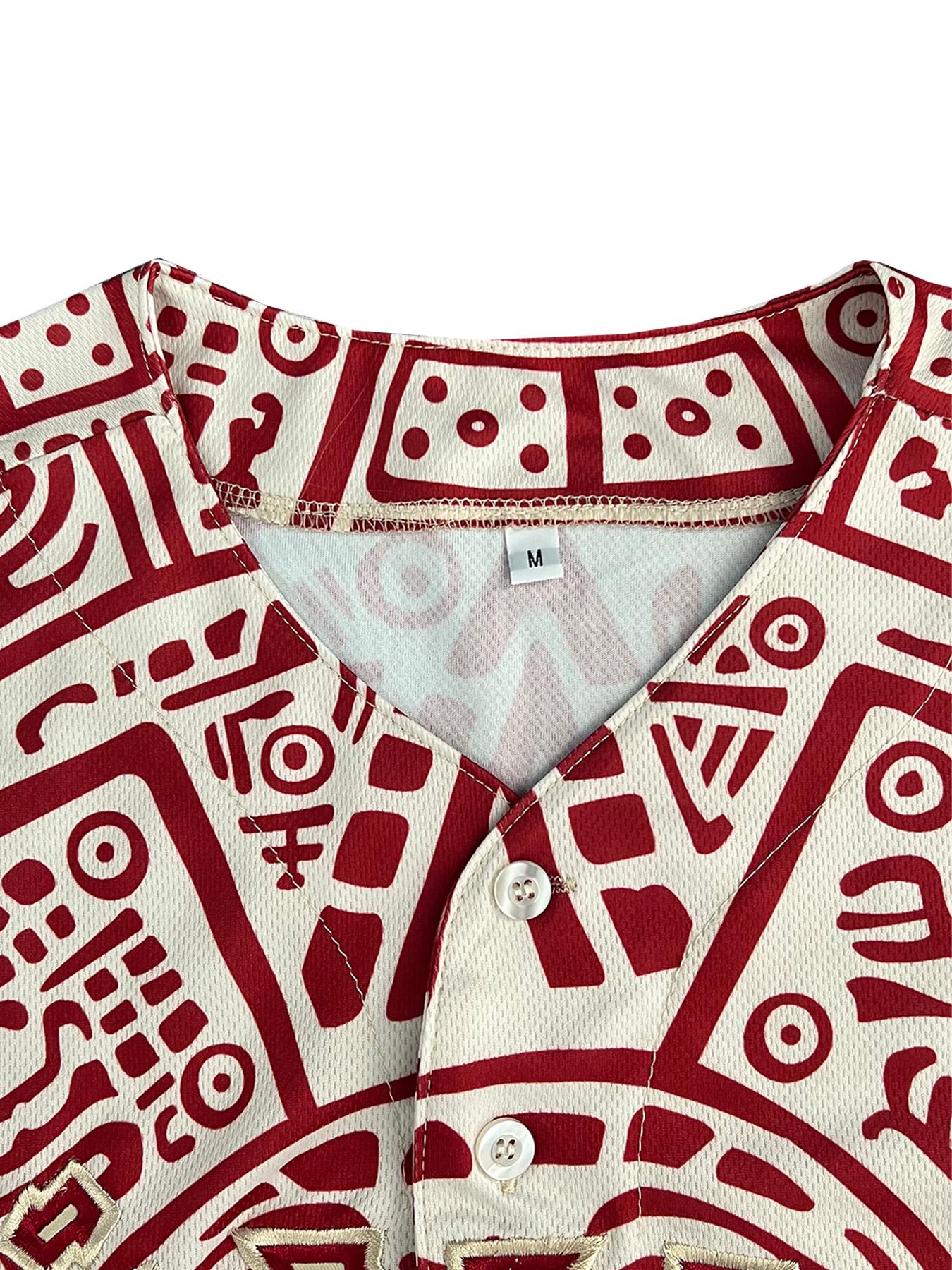 Men's Baseball Jersey, Short Sleeve Mexico Embroidered Shirt For Sports Jersey Shirts