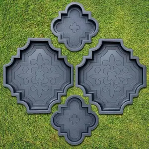 4 pcs Beautiful Plastic Form Big Pathmaker Concrete Molds Cement Molds for Concrete Mold - Plastic Brick Mold