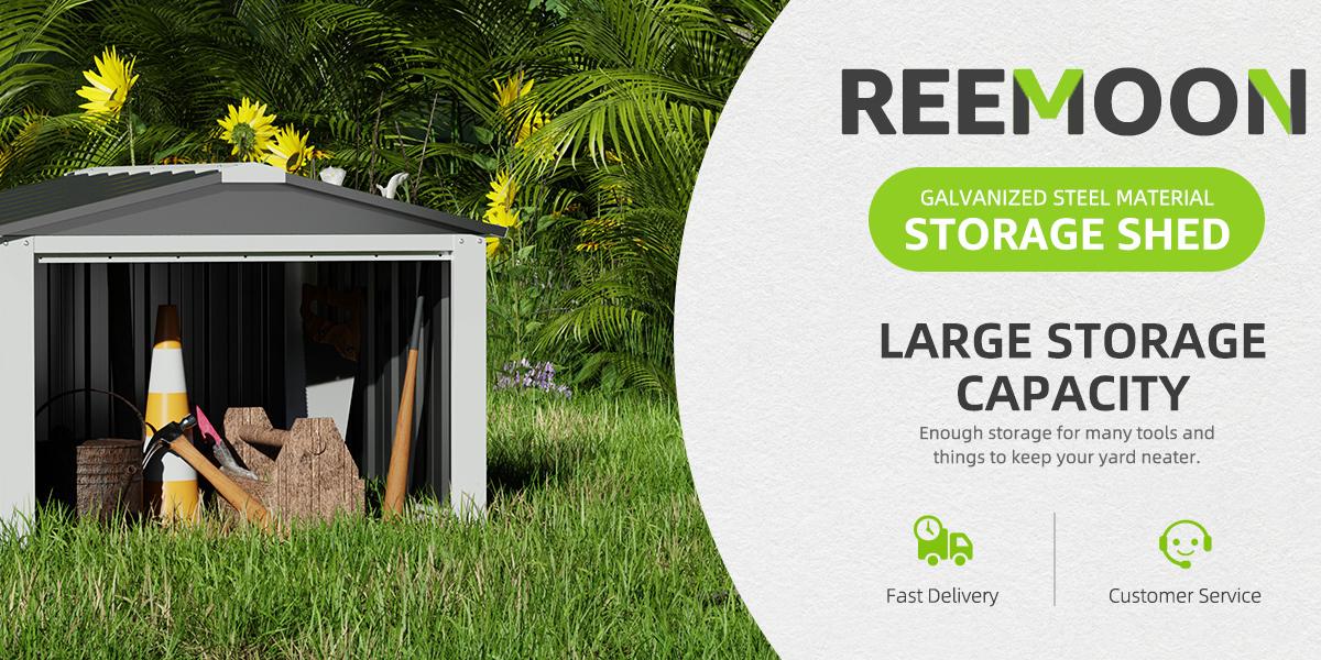 Outdoor Storage Shed, Metal Garden Shed - Tool Storage Sheds  Waterproof Outside Storage Building for Backyard, Patio(3’'*3'')