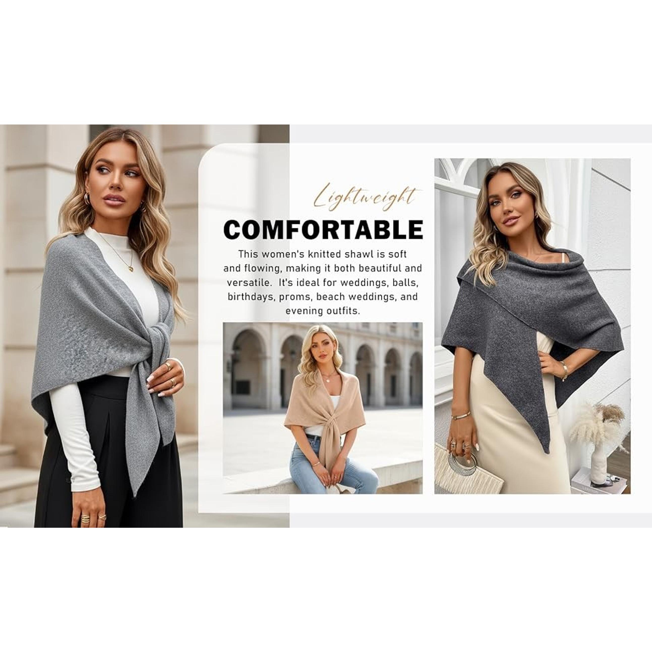 Shawl Wraps Women Pashmina Cardigan Triangle Cape Knit Shoulder Top Sweater Scarf for Fall Winter