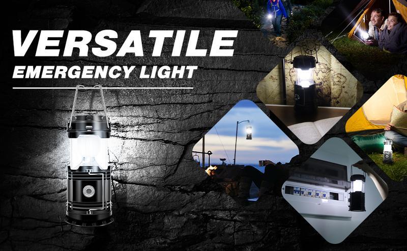 2026 New【TikTok Top Seller】4-Pack Collapsible Portable LED Camping Lantern Lightweight Waterproof Solar USB Rechargeable LED Flashlight Survival Kits for Indoor Outdoor Home Emergency Light Power Outages Hiking New year Gift Valentine's Day Lamp