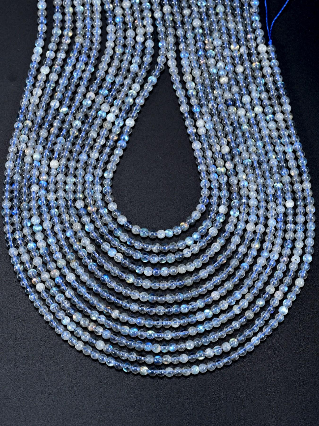 122pcs Natural AAA Labradorite Round Beads, 3mm Flashy Gray Moonlight Loose Beads for Jewelry Making, DIY Bracelets and Necklaces & Handmade Gifts Supplies, Perfect for Graduation season, Mothers Day, Teachers' Day & Summer Fashion