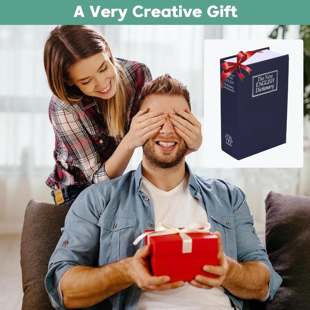 Book-Style Dictionary Hidden Storage | 3 Digit Combination Lock or Key Lock | Jewelry & Precious Ornaments Organizer | Portable Secret Storage for Rings Earrings Necklaces Cash Coins