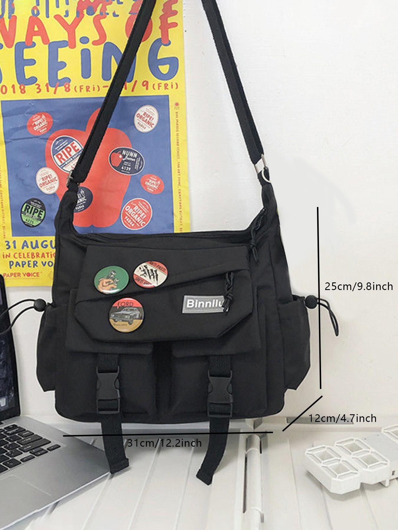 Unisex Nylon Adjustable Shoulder Strap Commuter Casual Crossbody Bags, Large Capacity Casual Colorblock Design, Ideal for Travel, Daily Use and Commuting