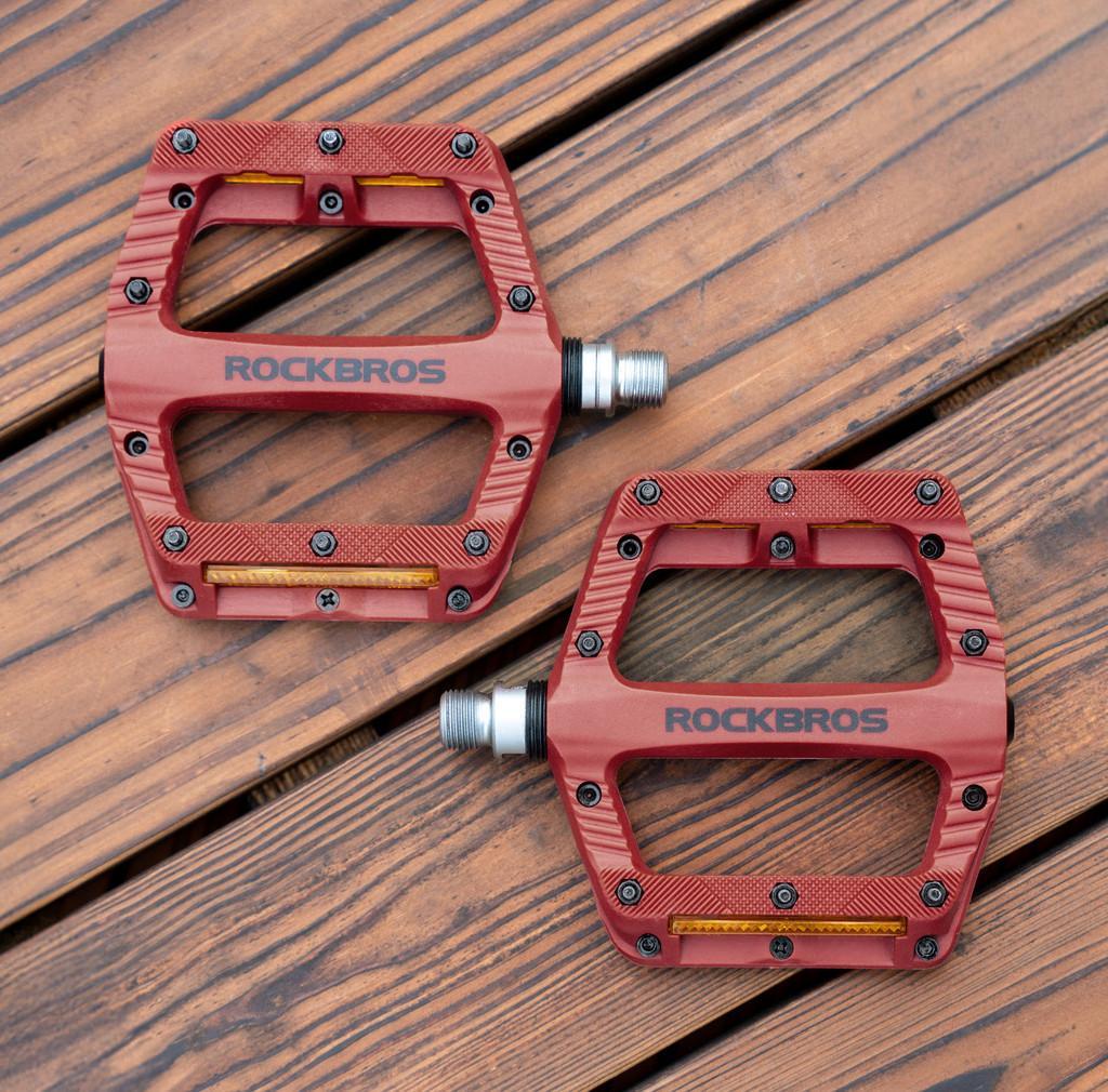 ROCKBROS Bicycle Nylon Pedal Effort-Saving MTB Road Bike Folding Bike Pedal Lightweight Single Bearing Stable Cycling Pedal Bicycle Parts