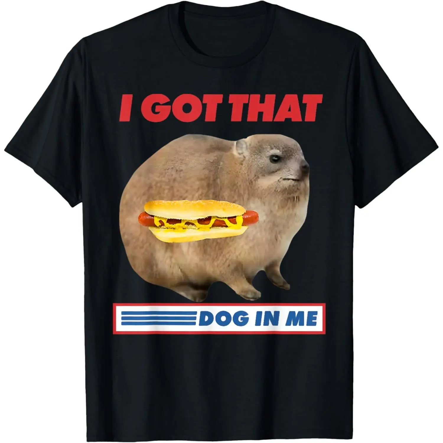 Women's Crew Neck Short-Sleeve Printed Fashion Tops, Hyrax Meme Dog Funny Casual T-Shirt