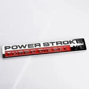 3D ABS POWER STROKE V8 Turbo Diesel Car Rear Trunk Emblem Badge Sticker Decals Styling Accessories For Ford F150 F250 F350 F450