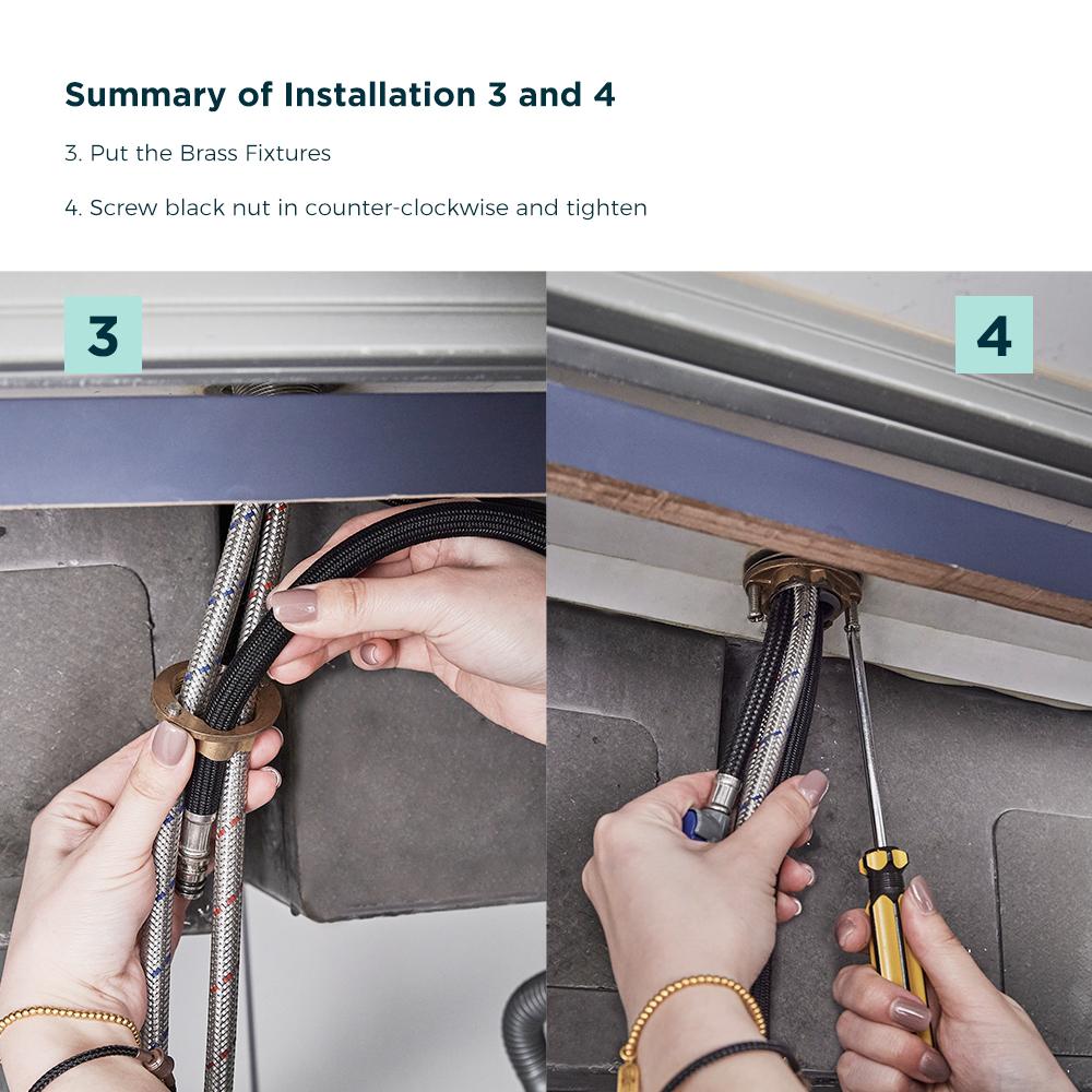 FORIOUS Kitchen Faucet with Pull Down Sprayer Stainless Steel 360° Rotation Sink Faucet Single Handle Pull Out Bathroom Kitchen Faucet