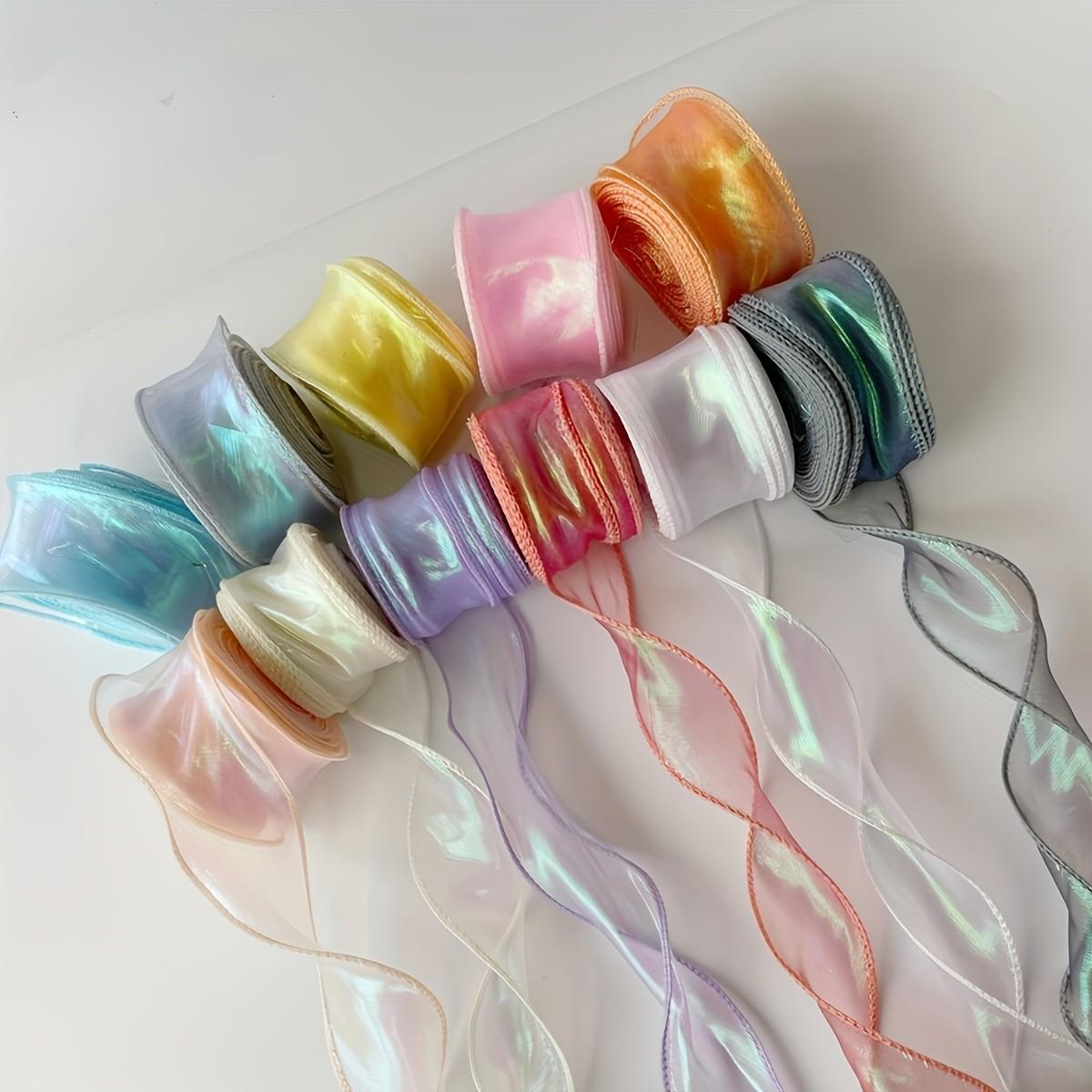 Elegant Wedding Flower Ribbon DIY Bow Bouquet Colorful Wave Satin Ribbon Gift Packaging, Perfect for Special Occasions & Decorations