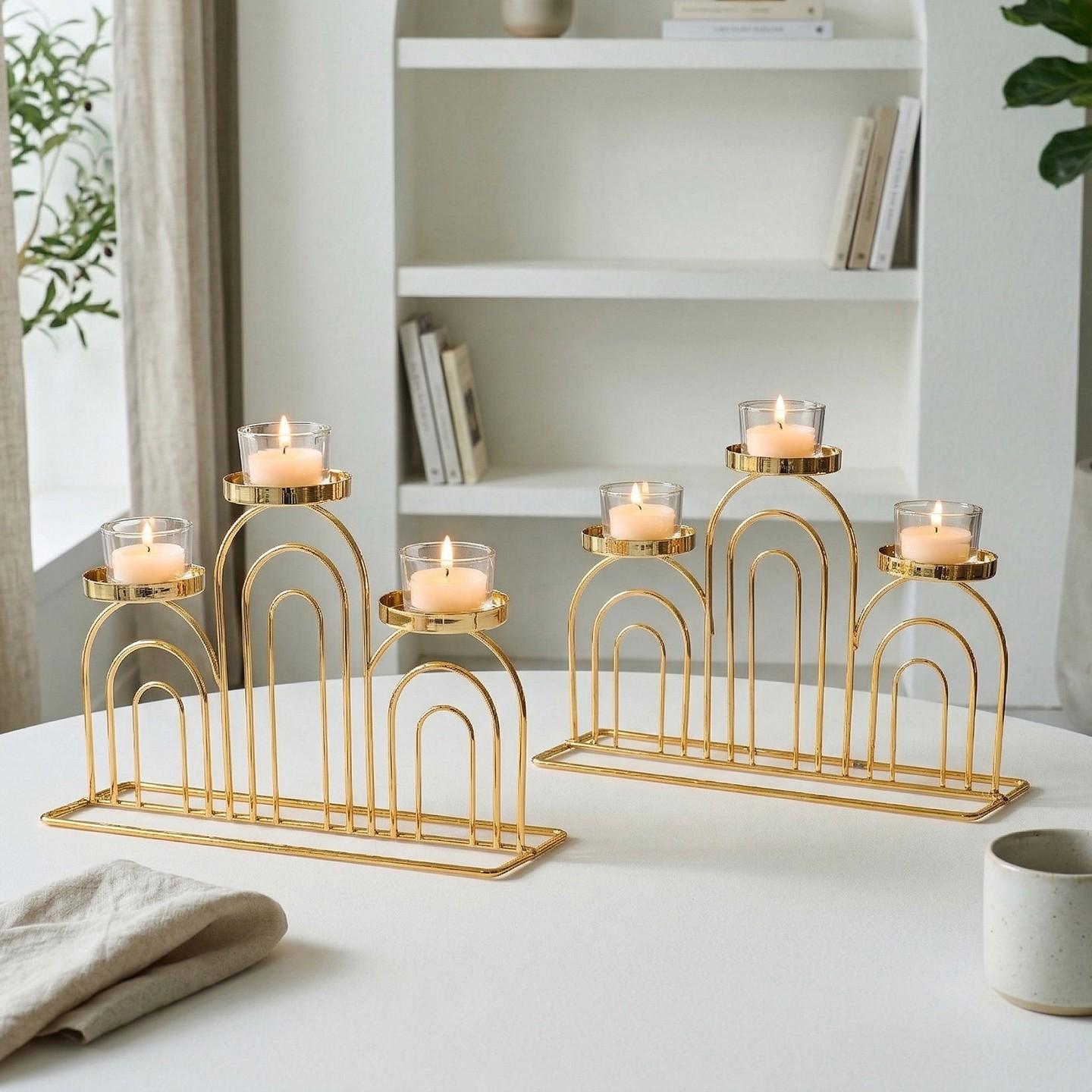 Elegant Metal Candle Holder for Table Decoration, Vintage Iron Art Design for Romantic Dinners and Bedroom Ambience, Decorative Candle Accessory