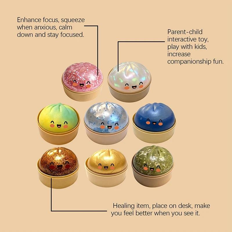 Colorful Dumpling Squishy Gifts Ornament Slow Rebound Soft Pinch Baozi Desk Accessiories Antistress Fidget Toy Dumpling Squishy Stress Relief Gadgets