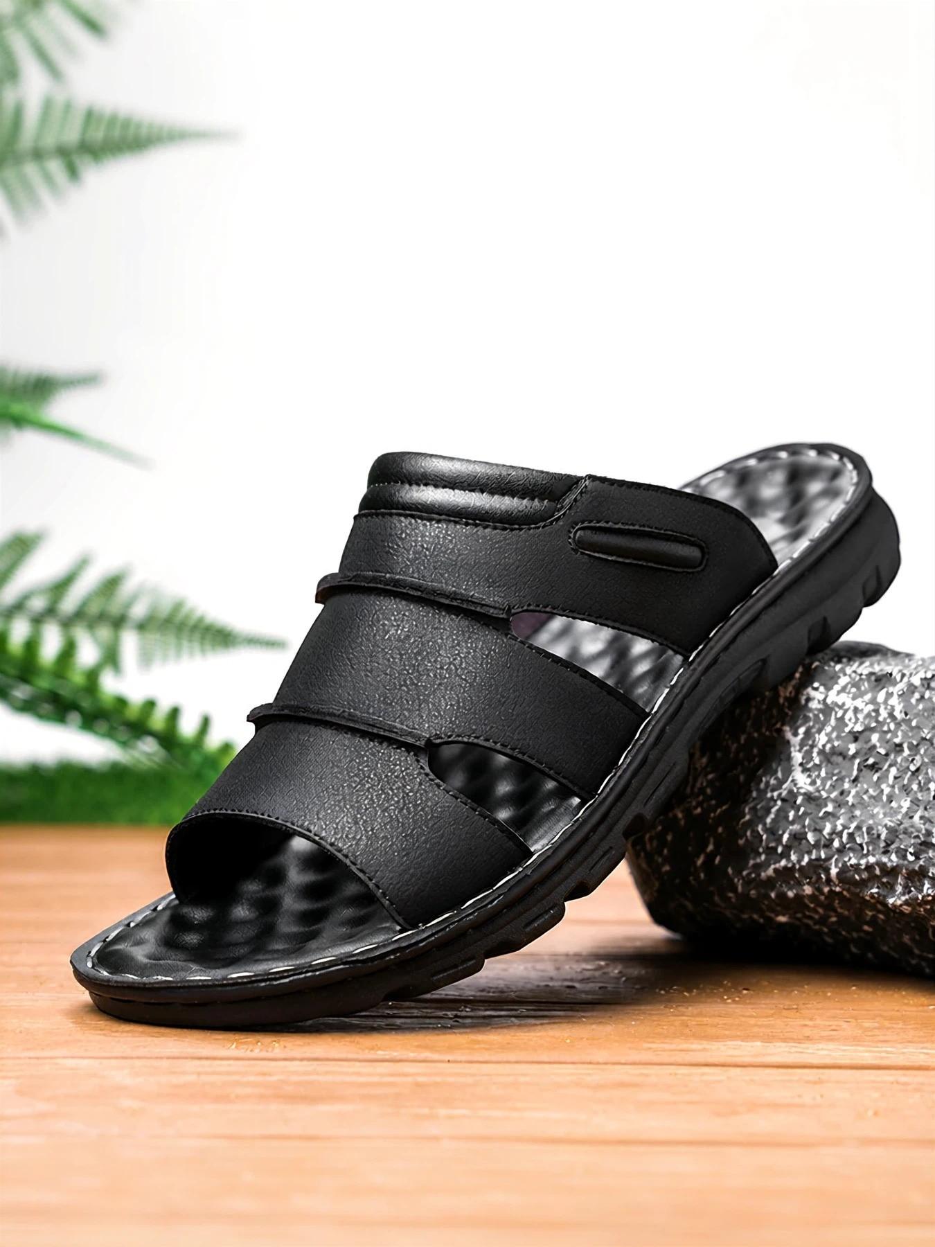 Classic Men's Slip-On Sandals, Flexible Sandals, Multi-Strap Design for Support and Flexibility, Ideal for Outdoor Adventures, Travel, or Casual Office Use