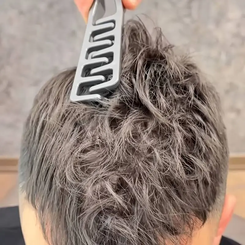 Fluffy Wide-Tooth Volume Comb For Voluminous Texture And Lifting Effect, ABS Plastic Detangling Comb With Textured Handle, Suitable For All Hair Types Including Curly And Wavy Hair, Lightweight Portable Hair Styling Tool