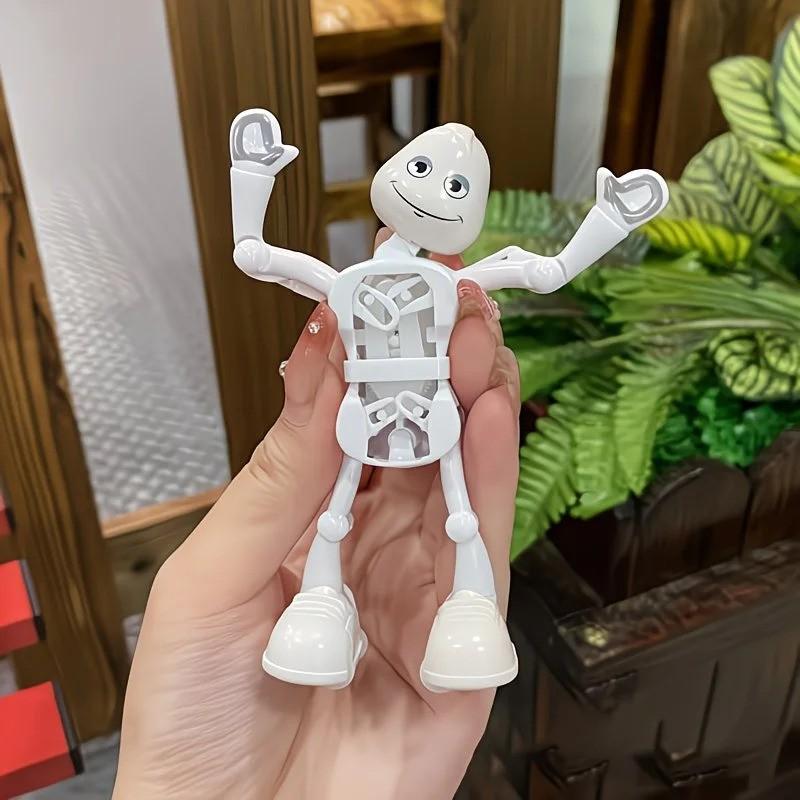 1pc Realistic Dancing Robot, Wind-Up Spring Design, Funny Split Pose, Fun Swinging Ornament, Creative Holiday Gift