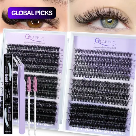Individual False Eyelashes Kit, 1 Box Natural Look Eyelash Extensions, Self Grafting Curl Eyelashes, Eye Makeup Enhancement for Women