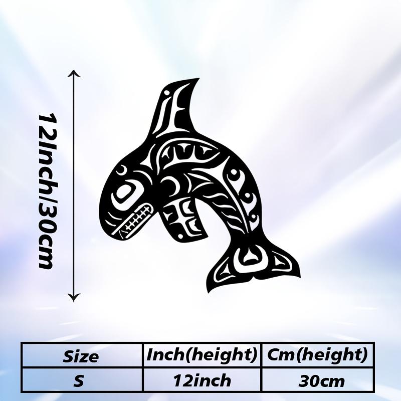 1pc Orca Metal Wall Art - Rust-Resistant Iron Orca Statue Mural Suitable for Coastal Nautical Decor, Ocean Theme Bedroom & Christmas Marine-Themed Gift for - Elegant Orca for Marine Lovers