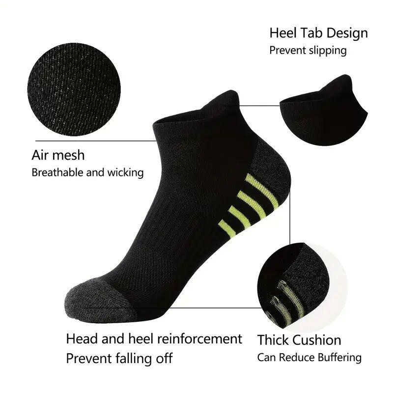 Large size men's short socks mesh breathable ear-lifting sports socks wholesale spring and summer black and white short cotton socks