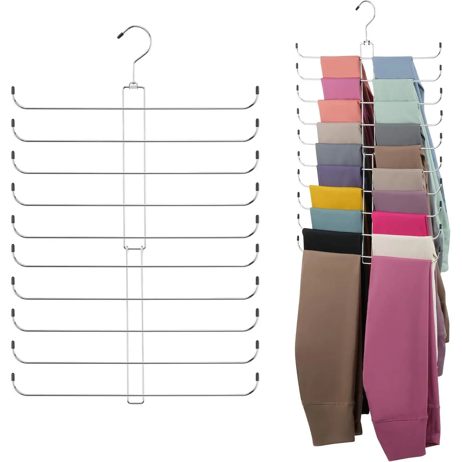 Legging Hanger, Legging Organizer for Closet, Holds 20 Leggings | Sturdy Metal Yoga Pants Hanger for Women's XS-XL and Girls' Leggings,  Space-Saving Closet Organizers and Storage