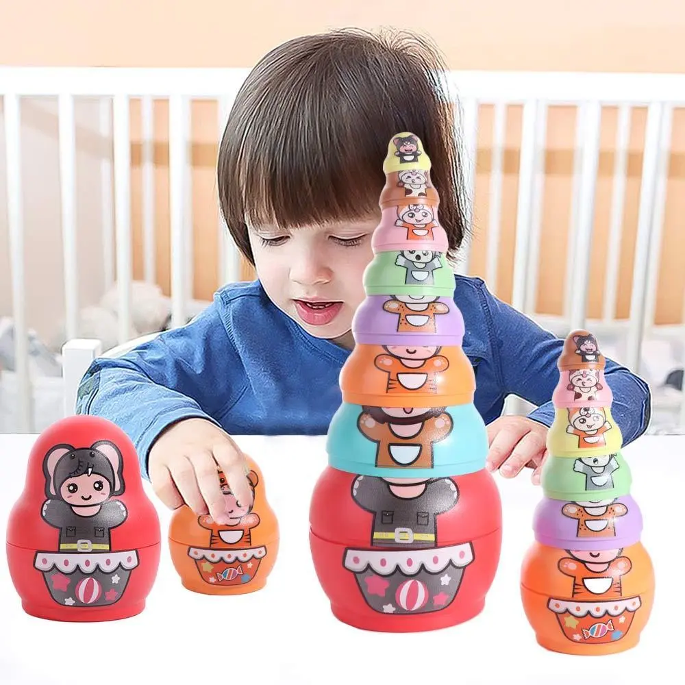 Matryoshka Russian Nesting Dolls - 6-Layer & 8-Layer Hand-Painted Handmade Russian Soft Dolls, Stacking Craft Toys for Kids Above 2 Yrs, Unisex, 13.5*10.5Cm, 1Set Matryoshka Toys