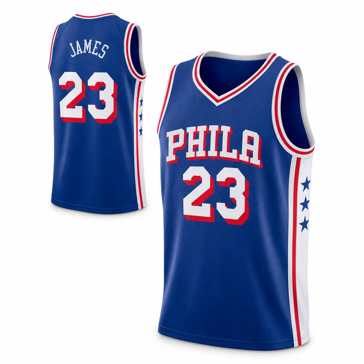 Unisex Basketball #23 James Philadelphia Team Swingman Jersey - Icon Edition - Royal Unisex Basketball #23 James Philadelphia Team Swingman Jersey - Icon Edition - Royal