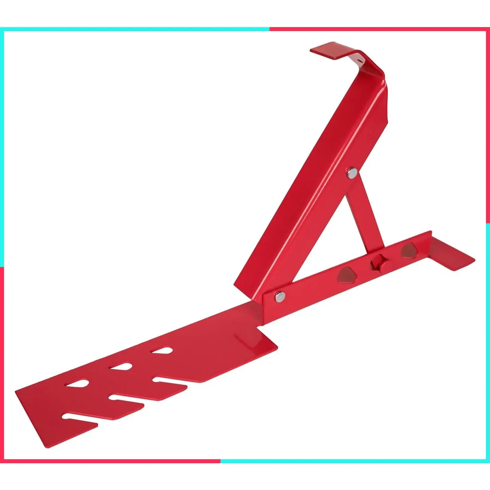 Adjustable Roofing Bracket for 30 45 or 60 Degree Roof Pitches, 10 Inch Platform, Powder Coated Red, OSHA Compliant