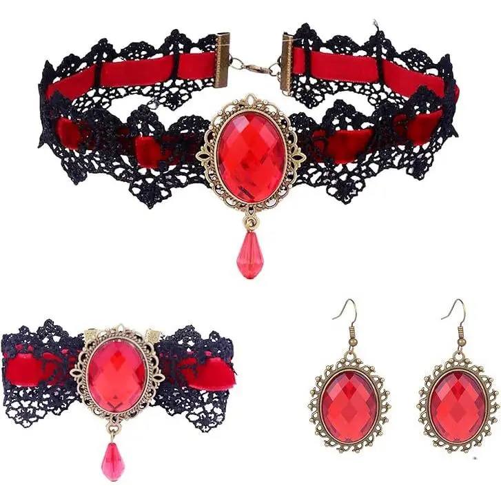 Gothic Vintage Punk Lace Choker Woven Neck Collar Fashion Women Clavicle Chain Jewelry Accessory For Indoor Leisure Daily Outfit Party Styling Matching